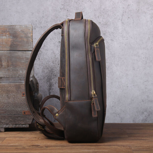 Men's Simplicity Vintage Casual Leather Backpack - Image 3