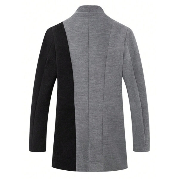 Mid-length Color Matching Single-breasted Trench Coat Woolen Plus Size Casual - Image 5