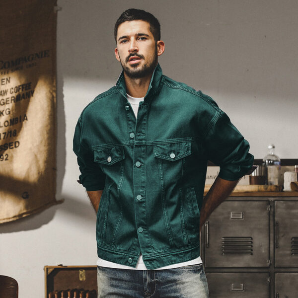Fashion American Classic Vintage Denim Jacket Men - Image 7