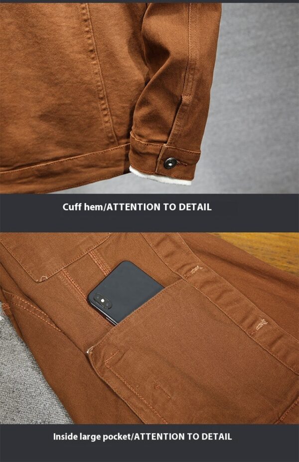 Handsome Korean Style Slim Fit Denim Coat For Men - Image 3