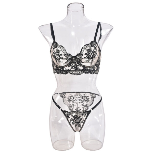 Sexy Mesh Embroidered Sexy Lingerie Suit Women - Image 4