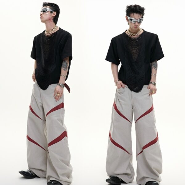 Hollow Out V-neck Short Sleeve T-shirt