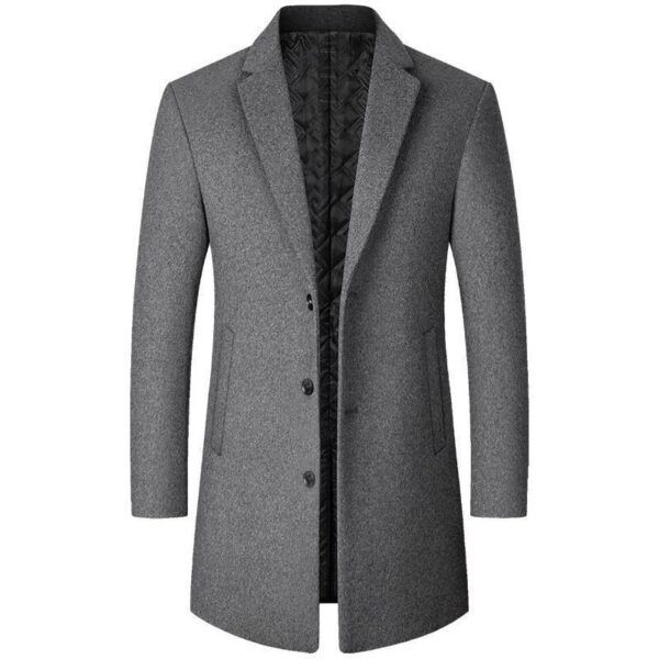 Autumn And Winter Woolen Trench Coat Men - Image 4