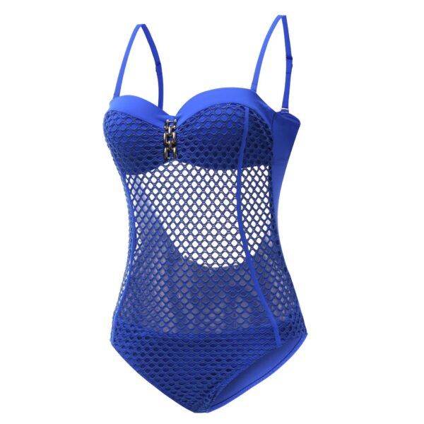 Vikionfly Sexy One Piece Swimsuit Push Up Women Swimwear Monokini Mesh Sheer Onepiece Swimming Suit For Bathing Suit Orange - Image 3