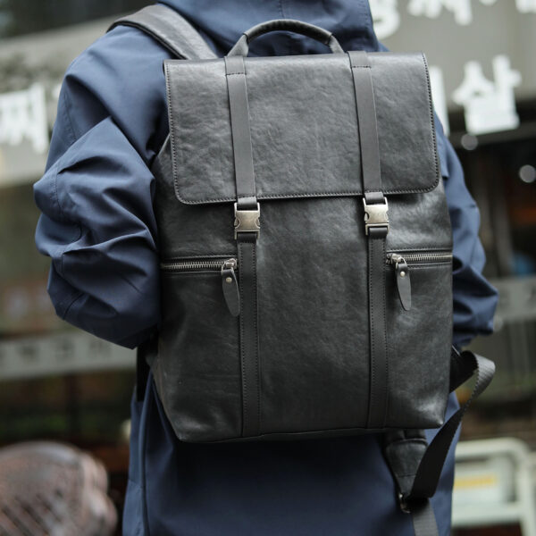 Business Commuting Cowhide Large Capacity Backpack - Image 5