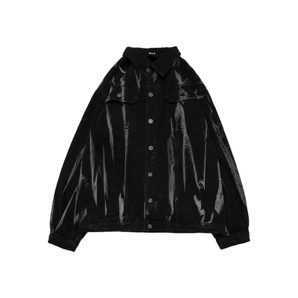 Handsome Trendy Personality Wear High Street Tie-dye Denim Coat For Men - Image 7