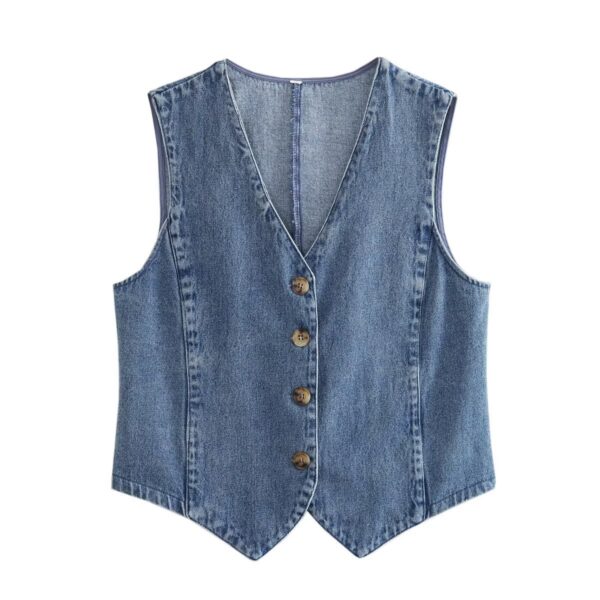 Fashion Denim Waistcoat Vest Women - Image 2