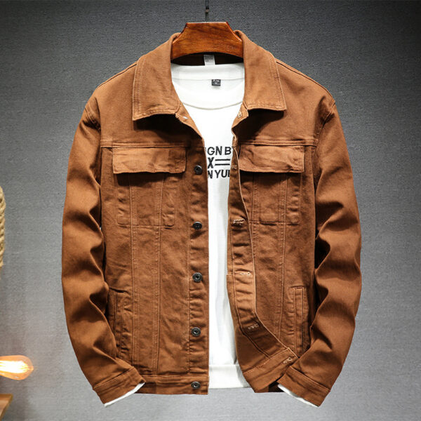 Handsome Korean Style Slim Fit Denim Coat For Men - Image 7