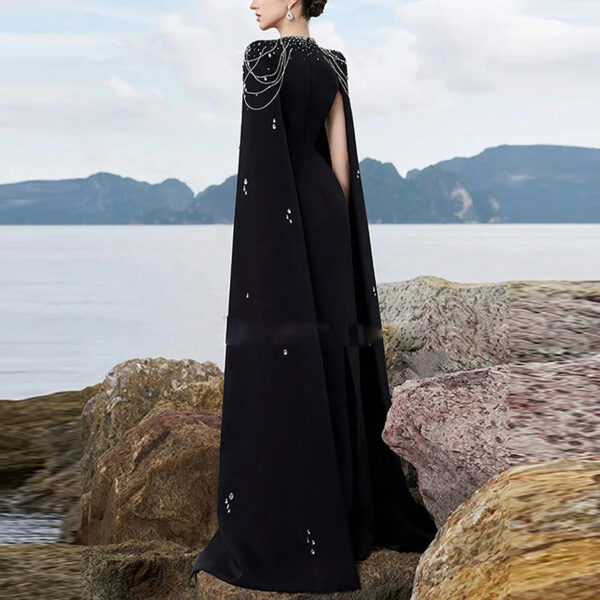 Shawl Sleeve And Floor Long Dress - Image 8