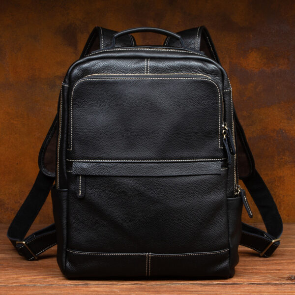 Retro Genuine Leather Casual Top Layer Cowhide Handmade Business Computer Backpack - Image 2
