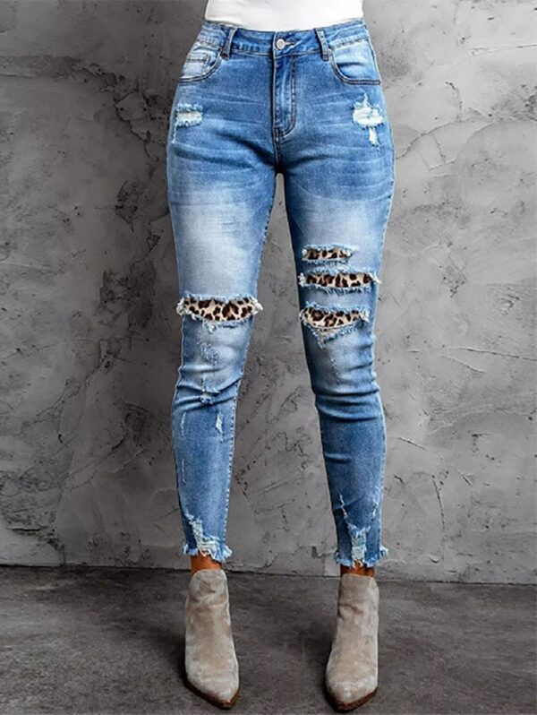 Burrs Tassels Denim Trousers For Women - Image 3