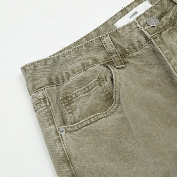 Washed Dyed Denim Trousers For Men - Image 3