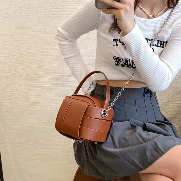 Leather Handbags For Women Vintage Spliced Fashionable - Image 5