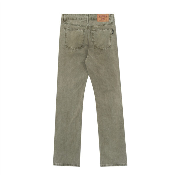 Washed Dyed Denim Trousers For Men - Image 7