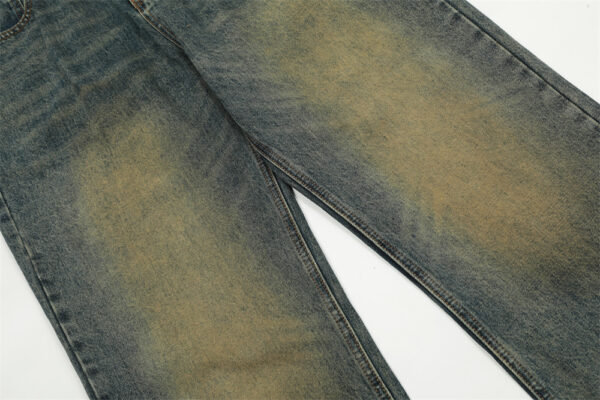 Yellow Denim Straight-leg Trousers Men - Image 7