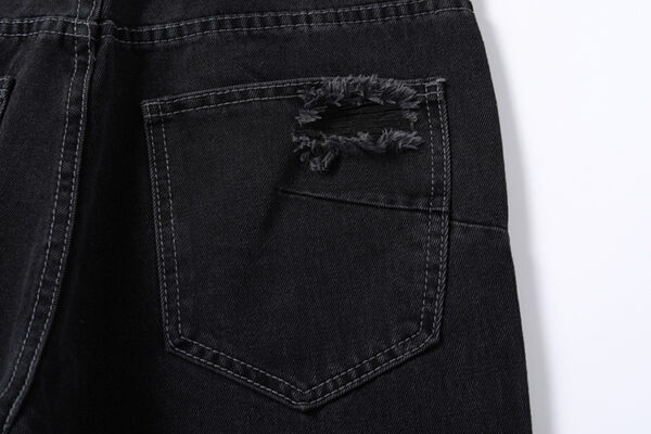 Washing Hole Denim Bootcut Trousers Men - Image 5