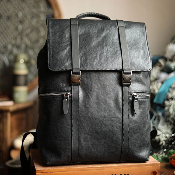 Business Commuting Cowhide Large Capacity Backpack - Image 3