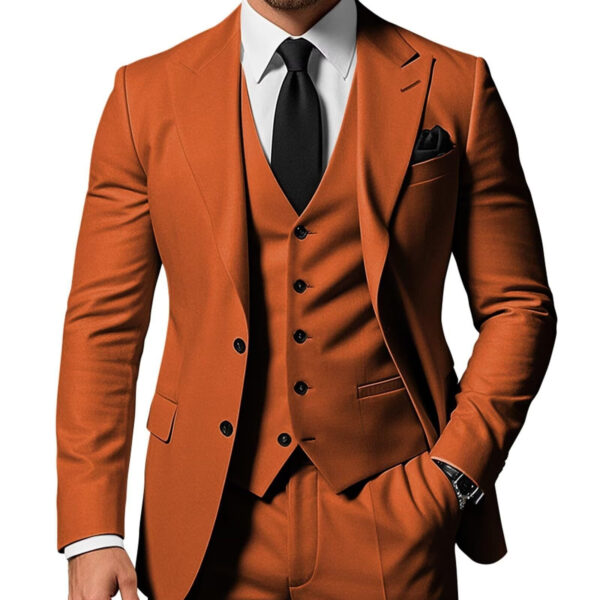 Men's 2-piece Buckle Casual Jacket Vest Pants Set - Image 5