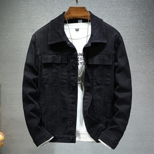 Handsome Korean Style Slim Fit Denim Coat For Men - Image 7