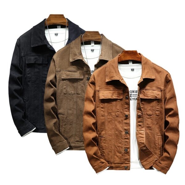 Handsome Korean Style Slim Fit Denim Coat For Men - Image 2