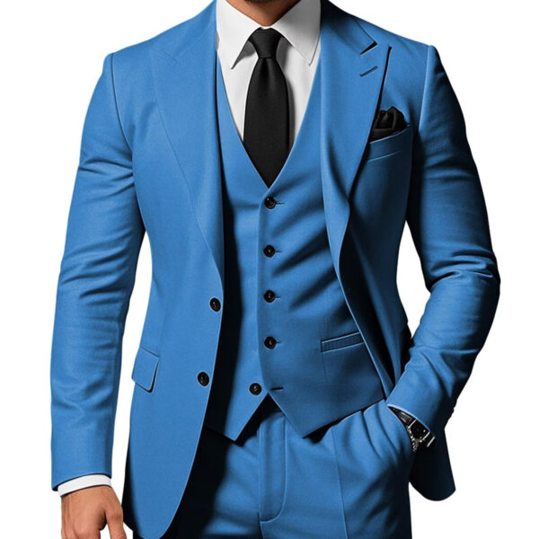 Men's 2-piece Buckle Casual Jacket Vest Pants Set - Image 6