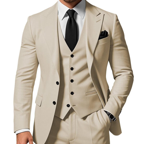 Men's 2-piece Buckle Casual Jacket Vest Pants Set - Image 7