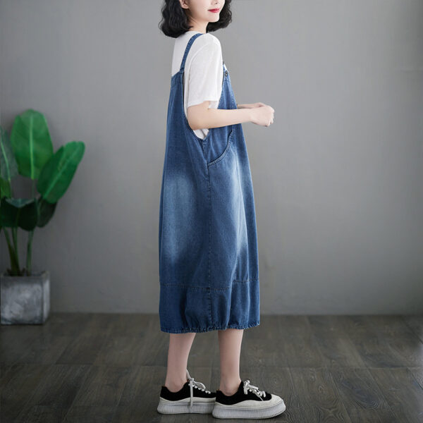 Fashion Loose Denim Strap Dress Women - Image 4