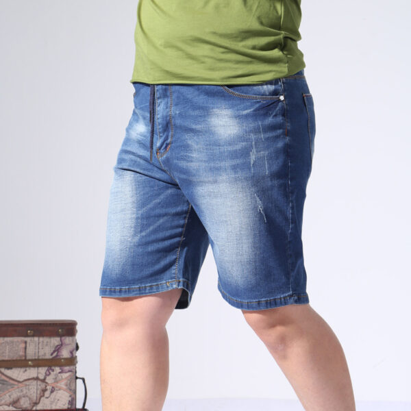 Summer Elastic Waist Denim Shorts Men - Image 3