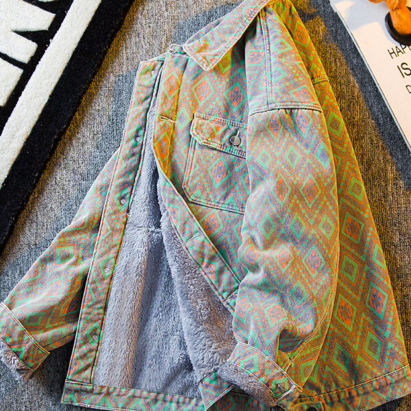 Thickened Plush Denim Jacket For Men - Image 3