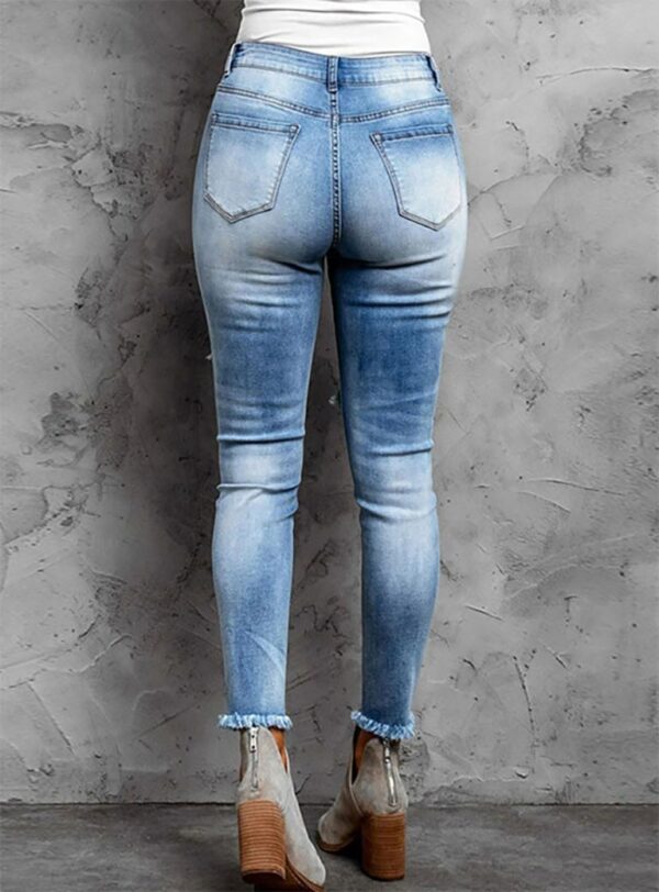 Burrs Tassels Denim Trousers For Women - Image 10