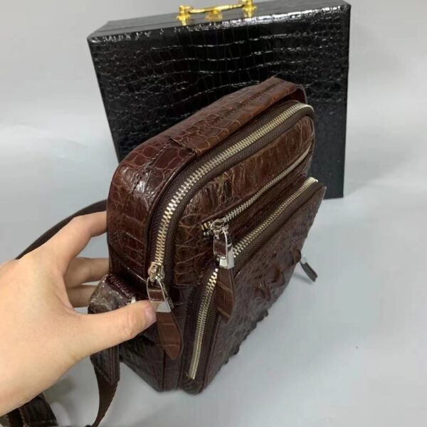 Crocodile Leather Men's Casual All-matching Crossbody Bag - Image 5
