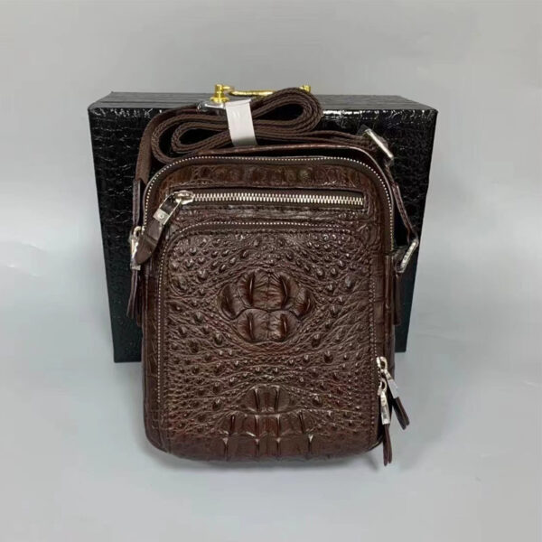 Crocodile Leather Men's Casual All-matching Crossbody Bag - Image 9