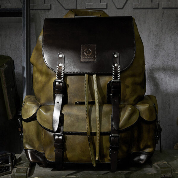 First Layer Leather Men's Large Capacity Travel Backpack - Image 5