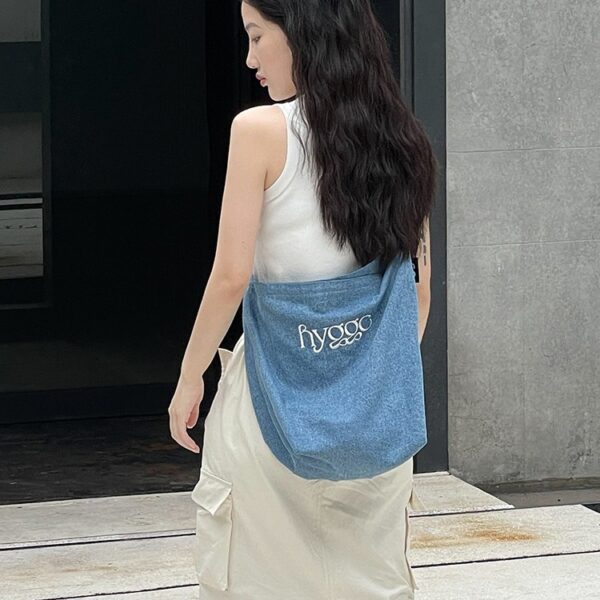 Denim Canvas Bag For Women Minimalist - Image 4