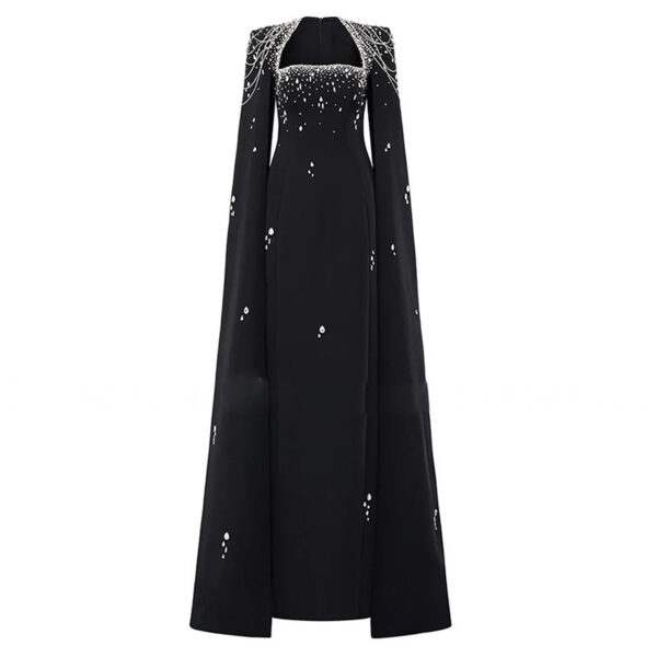 Shawl Sleeve And Floor Long Dress - Image 4