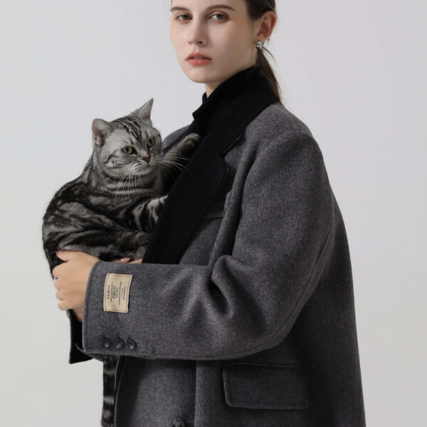 Women's Loose Extended Gun Lapel Coat - Image 7