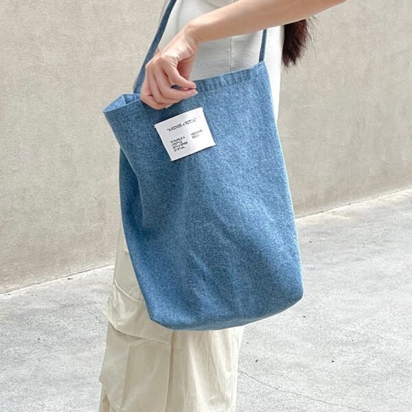 Denim Canvas Bag For Women Minimalist - Image 5