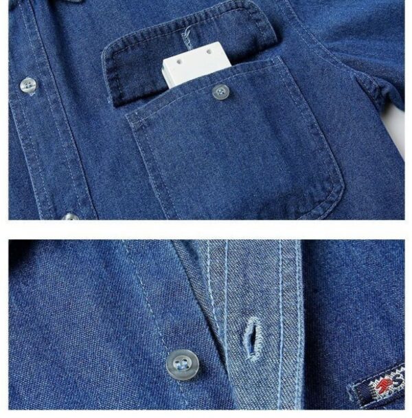 Thin Long Sleeve Coat Soft Denim Top Shirt Autumn Loose Men - Image 5