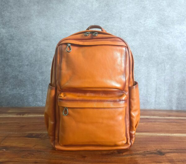 Men's Leather Large Capacity Business Trip Casual And Comfortable Backpack - Image 4