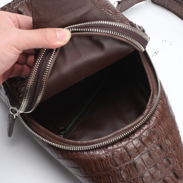 Leather Chest Bag Men's Casual Crossbody - Image 2