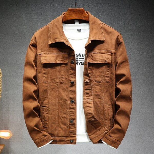 Handsome Korean Style Slim Fit Denim Coat For Men - Image 3