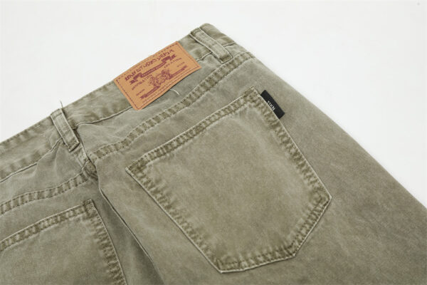 Washed Dyed Denim Trousers For Men - Image 9