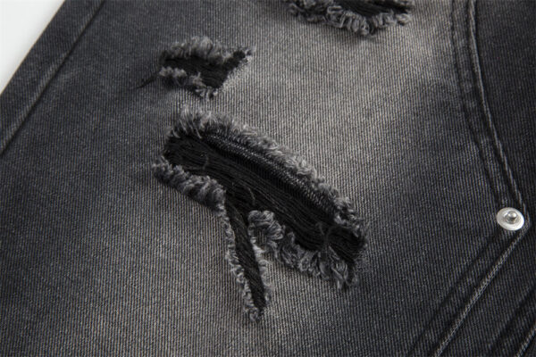 Punk Beggar Ripped Denim Straight-leg Trousers Men - Image 9
