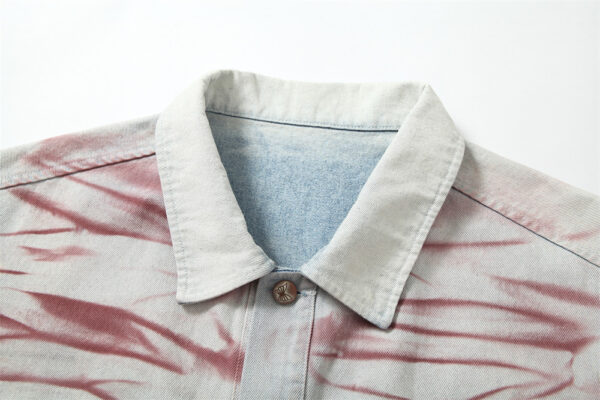 Inkjet Tie-dyed Denim Clothing Loose Jacket Men - Image 9