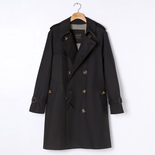 Double Breasted British Casual Raglan Sleeve Overcoat - Image 2