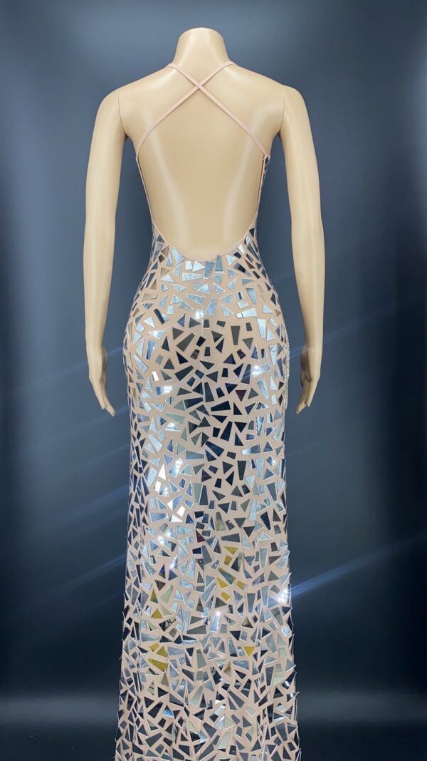 Shining Mirrors Sleeveless Backless Party Dress - Image 5