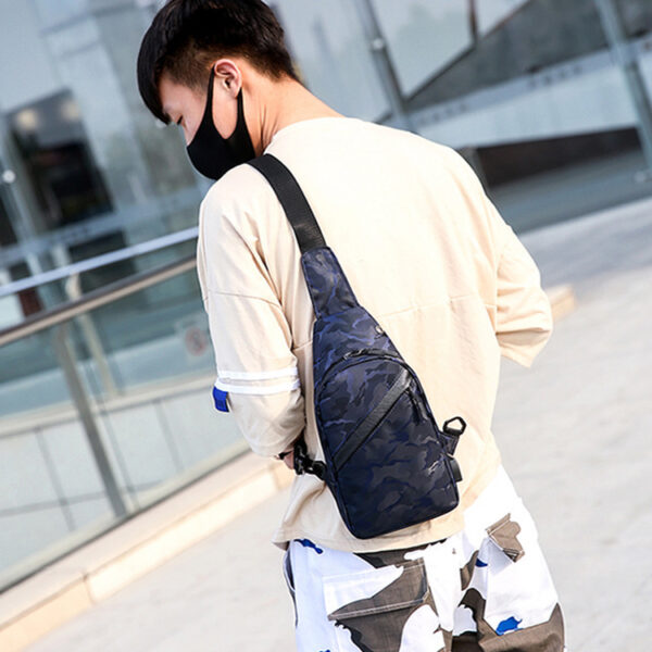 Camouflage Chest Bags Men Crossbody Bag With Headphone Hole - Image 3