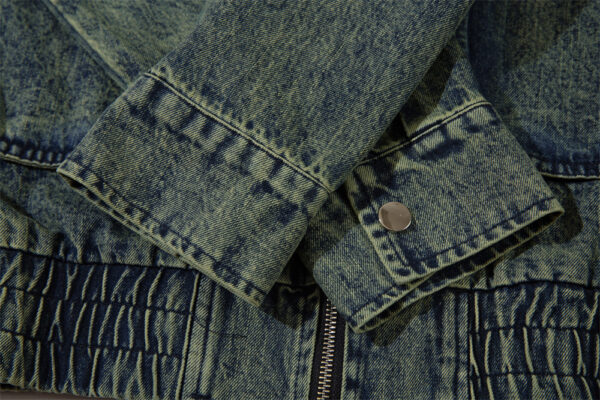Tie-dye Gradient Large Pocket Denim Jacket For Men - Image 10