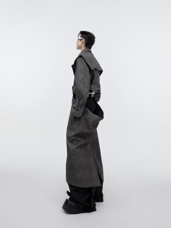 Male Niche Crack Texture Leather Coat - Image 2