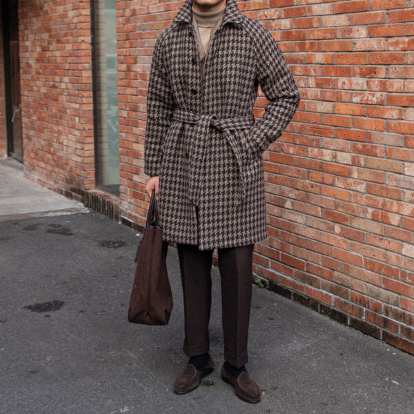 Houndstooth Men's Warm Mid-length Jacket - Image 3